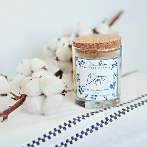 Sójová svíčka čistotá bavlna - dárek pro maminku